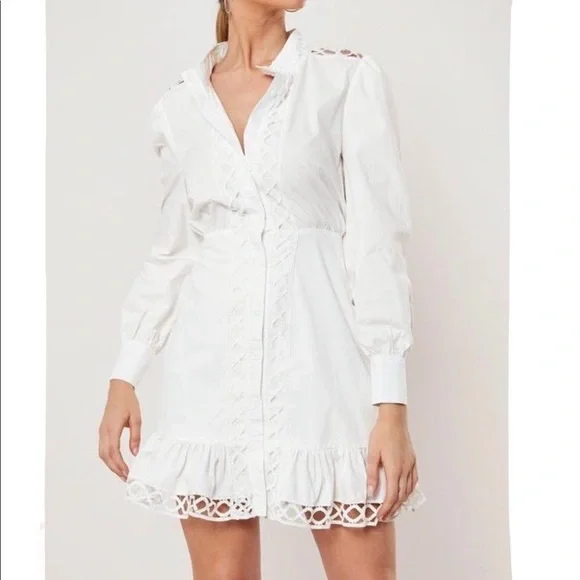 missguided shirt dress MISSGUIDED Brown Oversized Textured Button-Down Shirt Dress Women's Kimono Cardigan Long Sleeve Collared Knitted Fabric Casual Vacation Fall,S